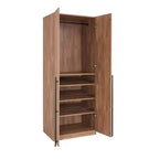 Armoire modulaire 4 portes pour 1 à 2 personnes : blanc / brun doré / gris rustique