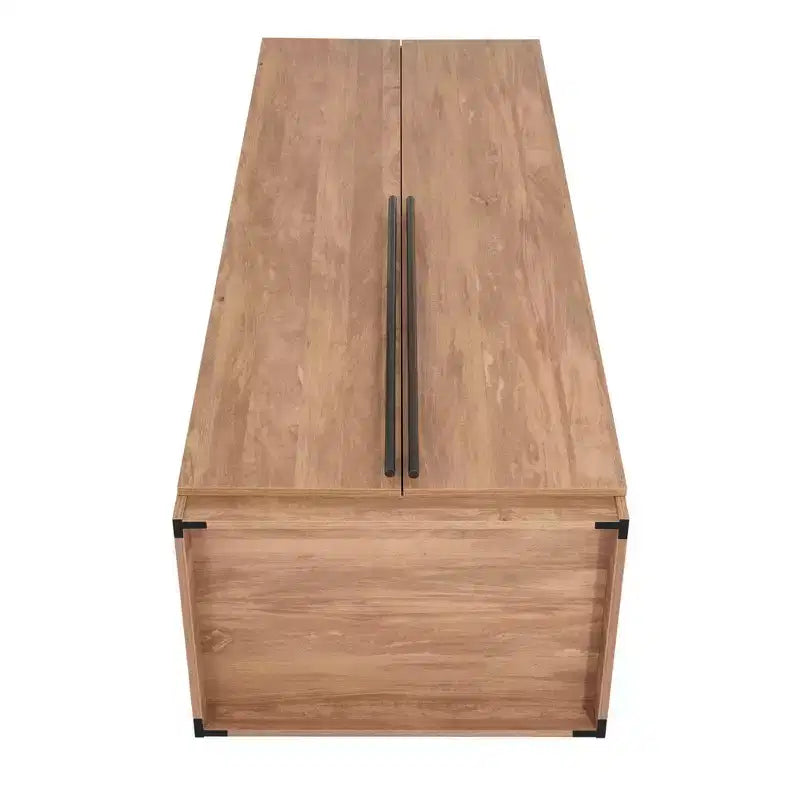 Armoire modulaire 4 portes pour 1 à 2 personnes : blanc / brun doré / gris rustique