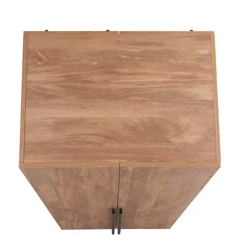 Armoire modulaire 4 portes pour 1 à 2 personnes : blanc / brun doré / gris rustique