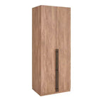 Armoire modulaire 4 portes pour 1 à 2 personnes : blanc / brun doré / gris rustique