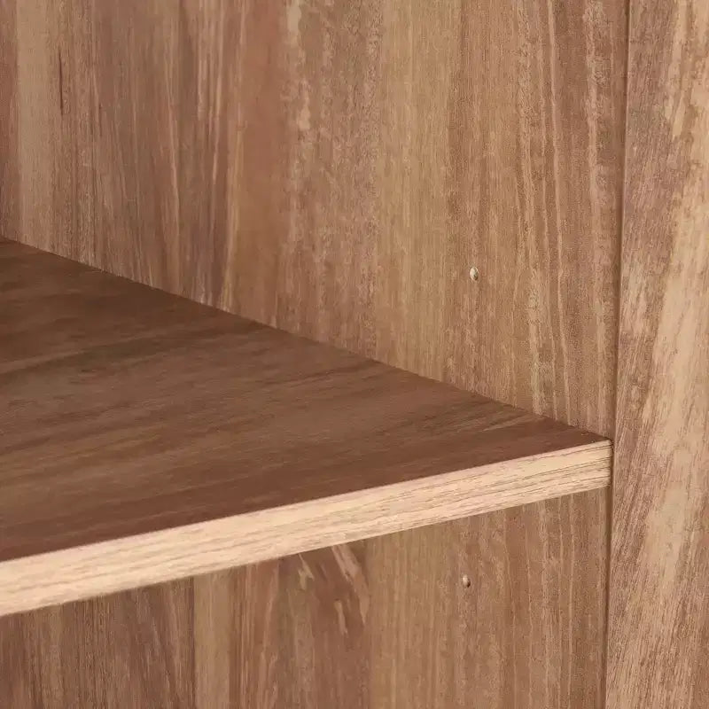 Armoire modulaire 4 portes pour 1 à 2 personnes : blanc / brun doré / gris rustique