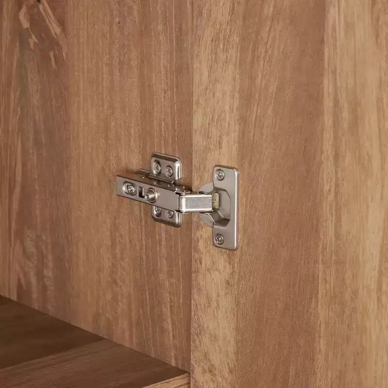 Armoire modulaire 4 portes pour 1 à 2 personnes : blanc / brun doré / gris rustique