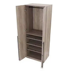 Armoire modulaire 4 portes pour 1 à 2 personnes : blanc / brun doré / gris rustique