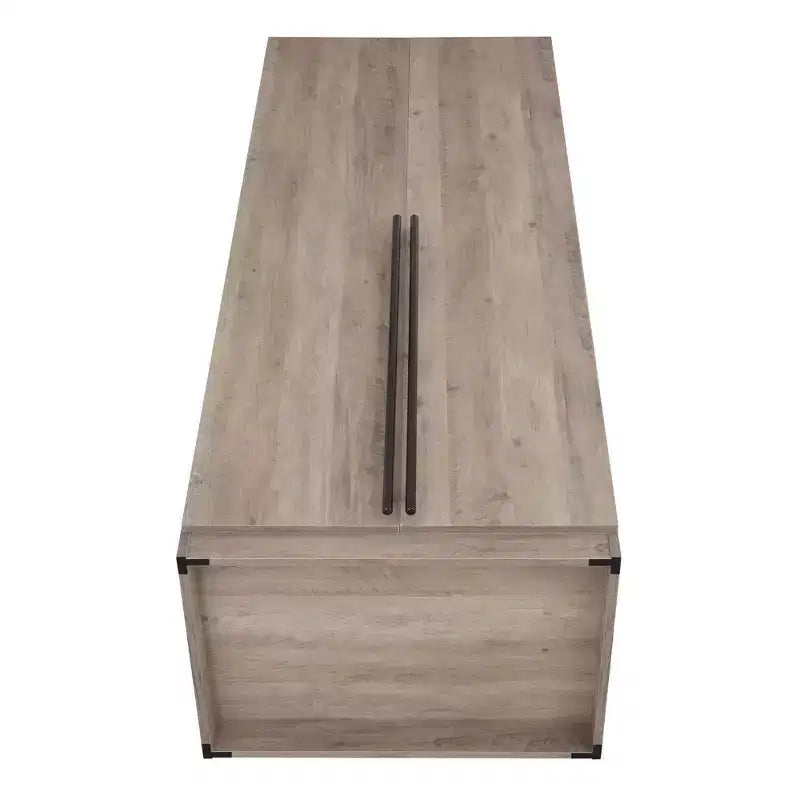 Armoire modulaire 4 portes pour 1 à 2 personnes : blanc / brun doré / gris rustique