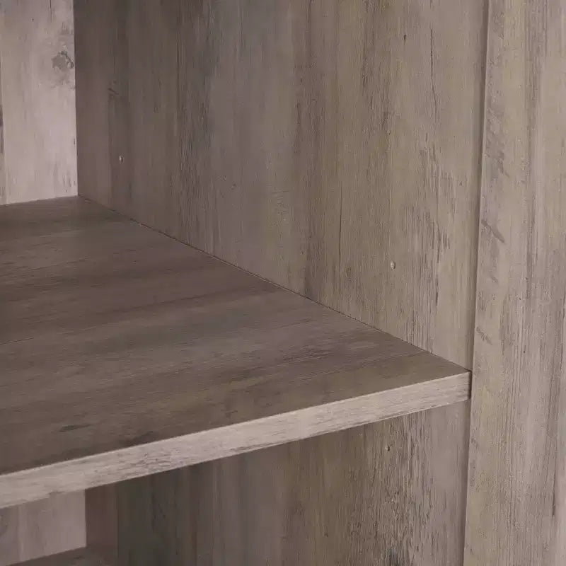 Armoire modulaire 4 portes pour 1 à 2 personnes : blanc / brun doré / gris rustique