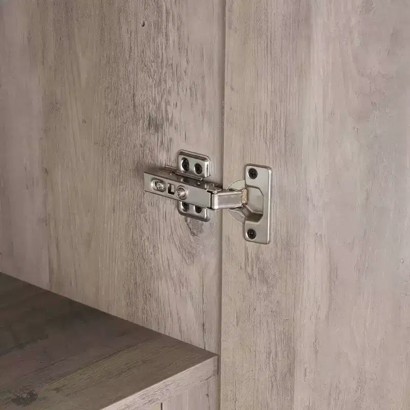 Armoire modulaire 4 portes pour 1 à 2 personnes : blanc / brun doré / gris rustique