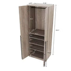 Armoire modulaire 4 portes pour 1 à 2 personnes : blanc / brun doré / gris rustique