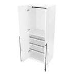 Armoire modulaire 4 portes pour 1 à 2 personnes : blanc / brun doré / gris rustique