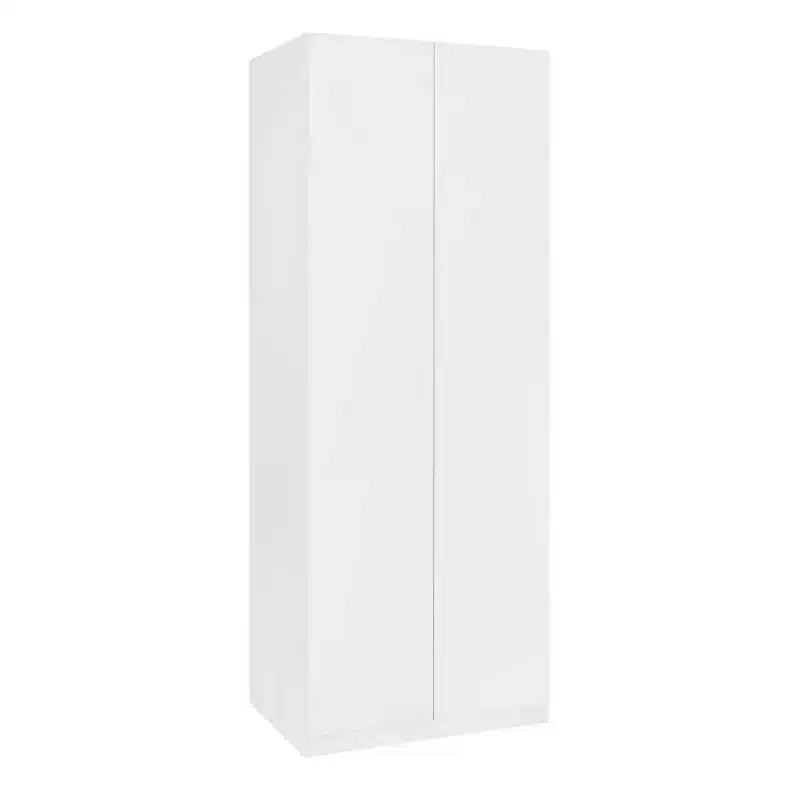 Armoire modulaire 4 portes pour 1 à 2 personnes : blanc / brun doré / gris rustique