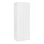Armoire modulaire 4 portes pour 1 à 2 personnes : blanc / brun doré / gris rustique