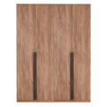 Armoire modulaire 4 portes pour 1 à 2 personnes : blanc / brun doré / gris rustique