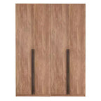 Armoire modulaire 4 portes pour 1 à 2 personnes : blanc / brun doré / gris rustique