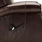 Fauteuil inclinable électrique marron/rouge, une place