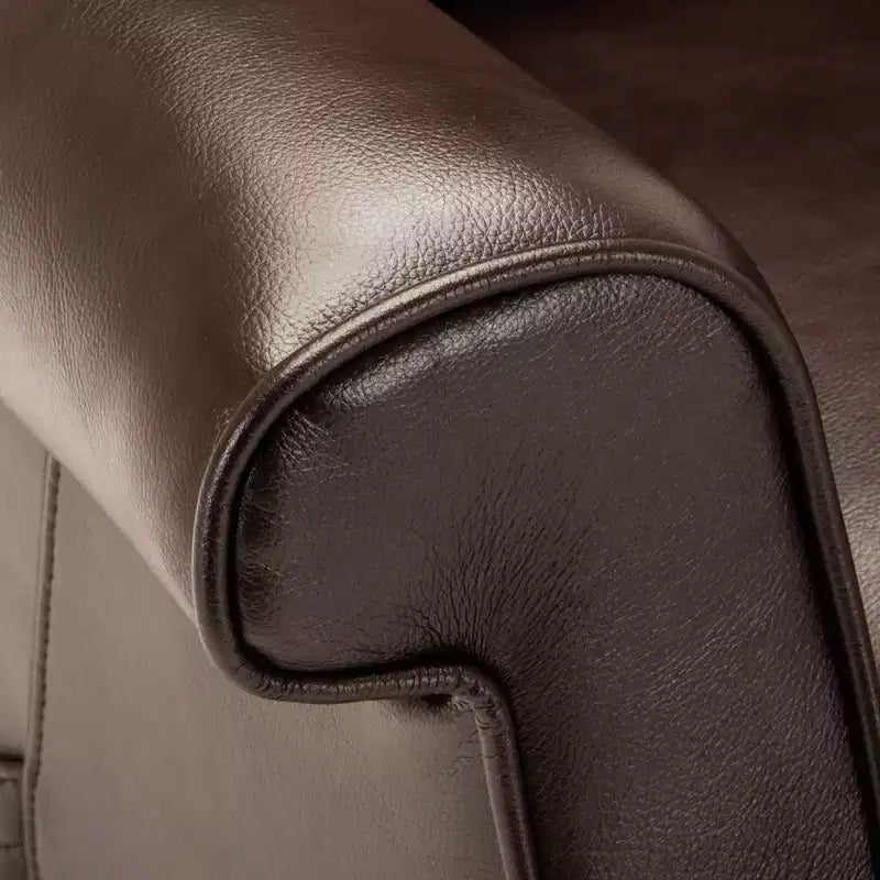 Fauteuil inclinable électrique marron/rouge, une place
