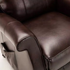 Fauteuil inclinable électrique marron/rouge, une place
