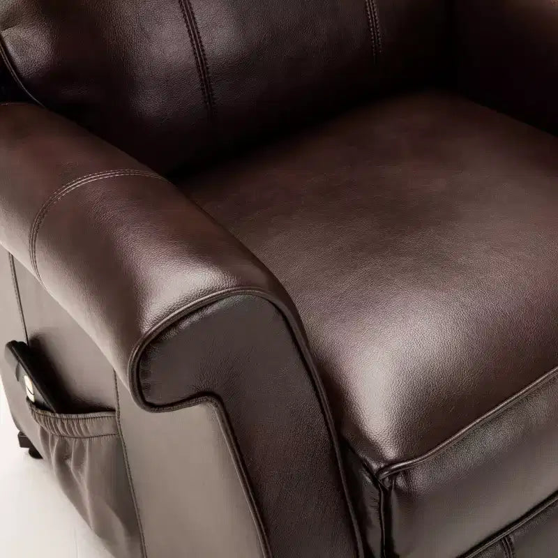 Fauteuil inclinable électrique marron/rouge, une place
