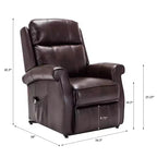 Fauteuil inclinable électrique marron/rouge, une place