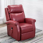 Fauteuil inclinable électrique marron/rouge, une place