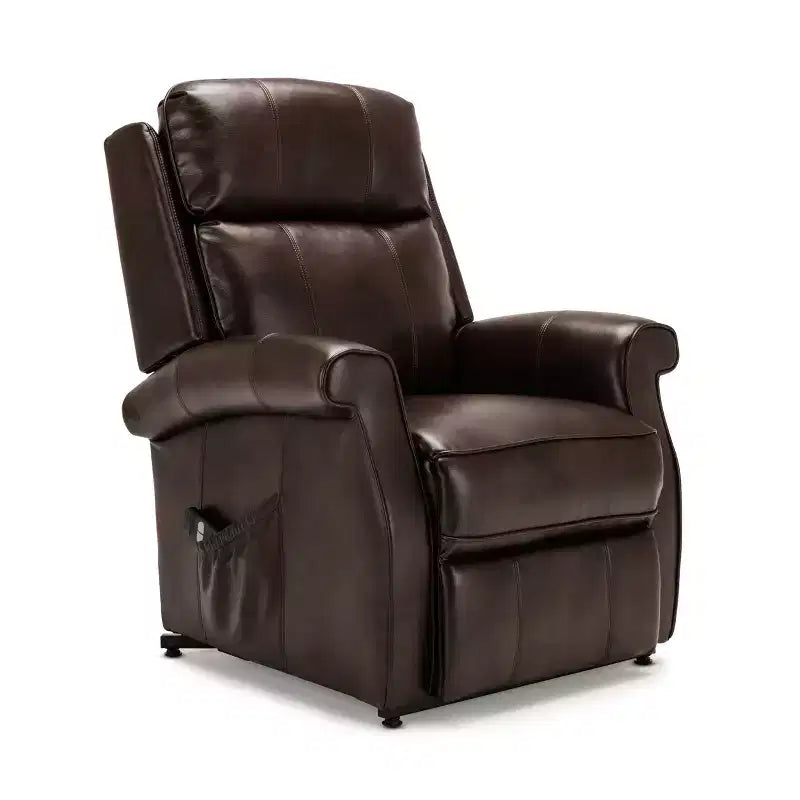 Fauteuil inclinable électrique marron/rouge, une place