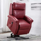 Fauteuil inclinable électrique marron/rouge, une place