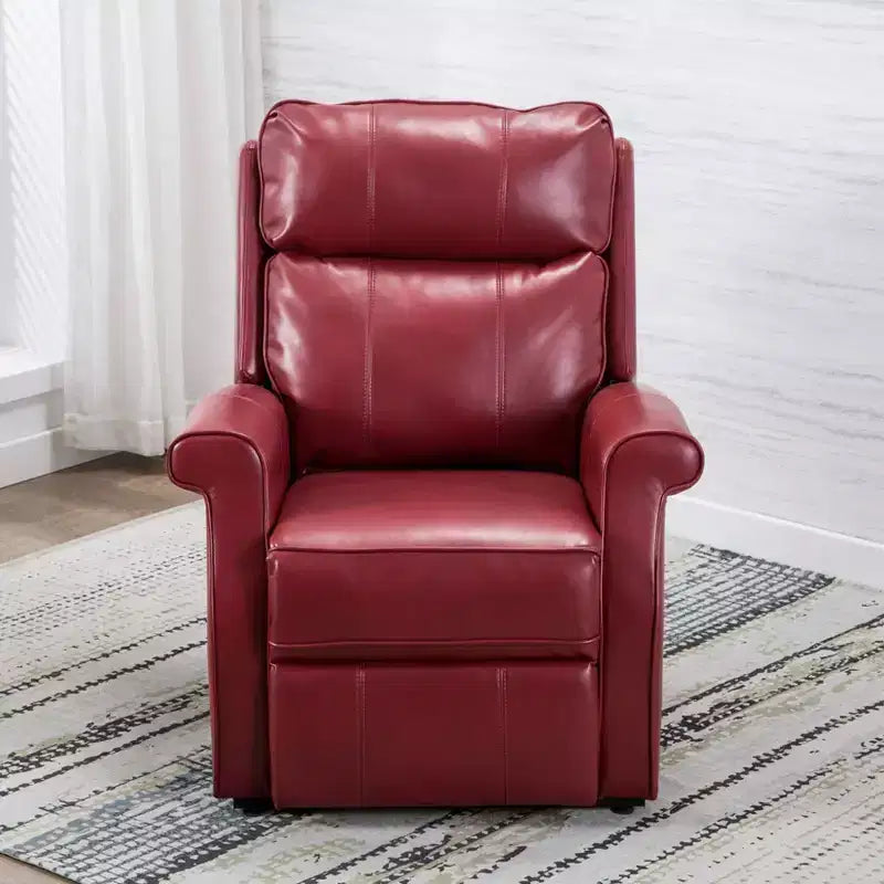 Fauteuil inclinable électrique marron/rouge, une place