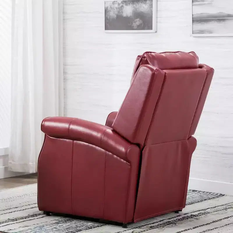 Fauteuil inclinable électrique marron/rouge, une place