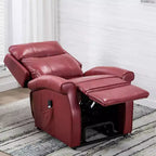 Fauteuil inclinable électrique marron/rouge, une place