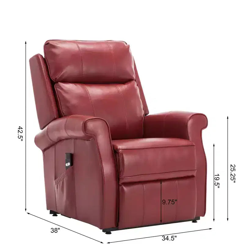 Fauteuil inclinable électrique marron/rouge, une place