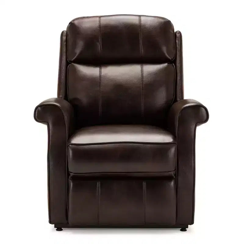Fauteuil inclinable électrique marron/rouge, une place