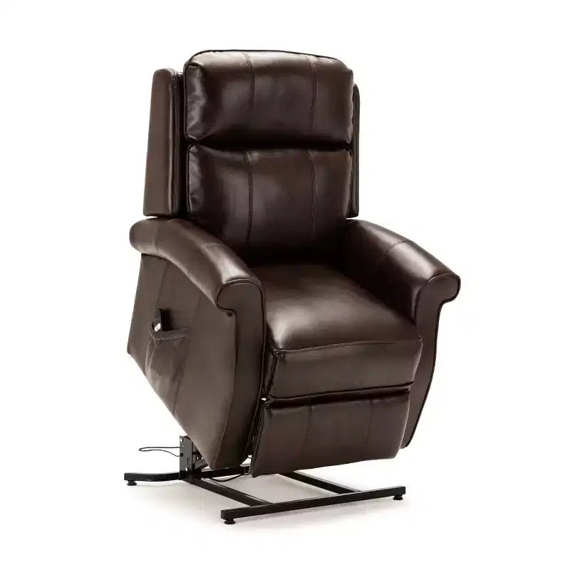 Fauteuil inclinable électrique marron/rouge, une place
