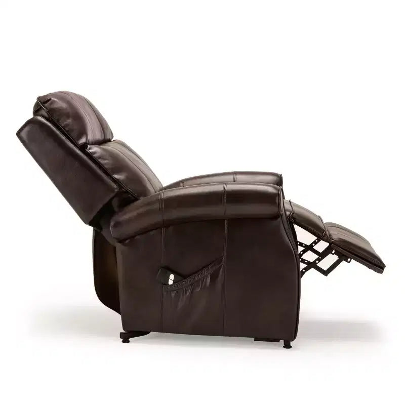Fauteuil inclinable électrique marron/rouge, une place