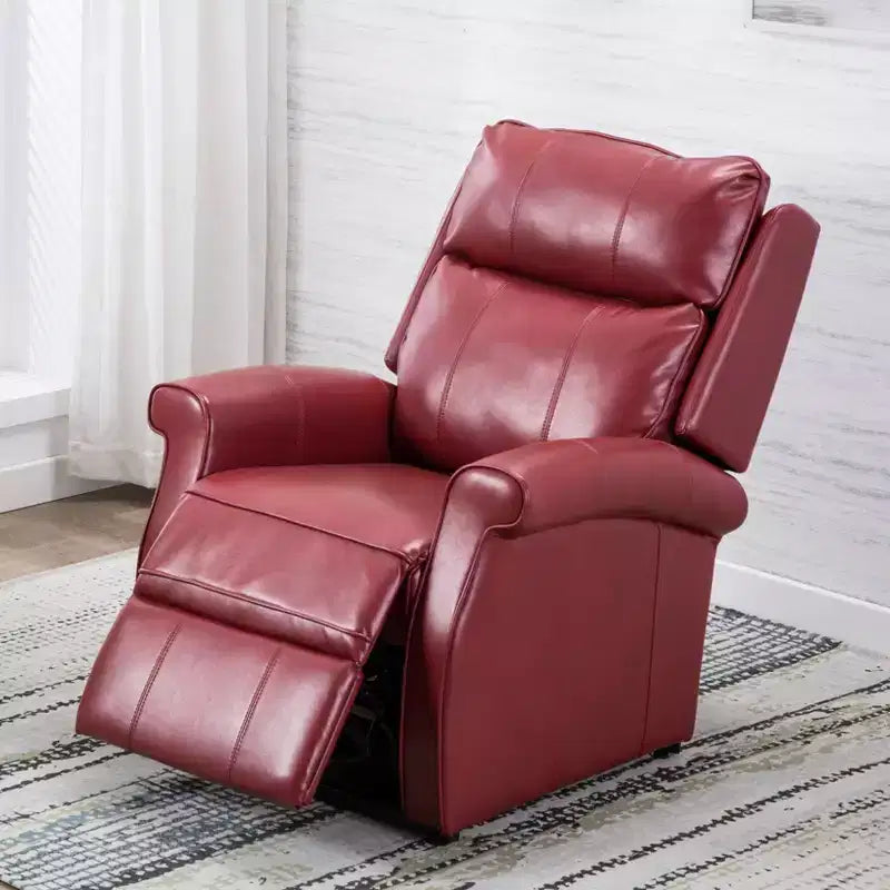 Fauteuil inclinable électrique marron/rouge, une place