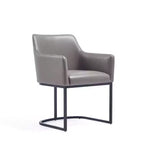 Fauteuil de salle à manger en similicuir crème / gris / gris clair, style moderne, lot de 2