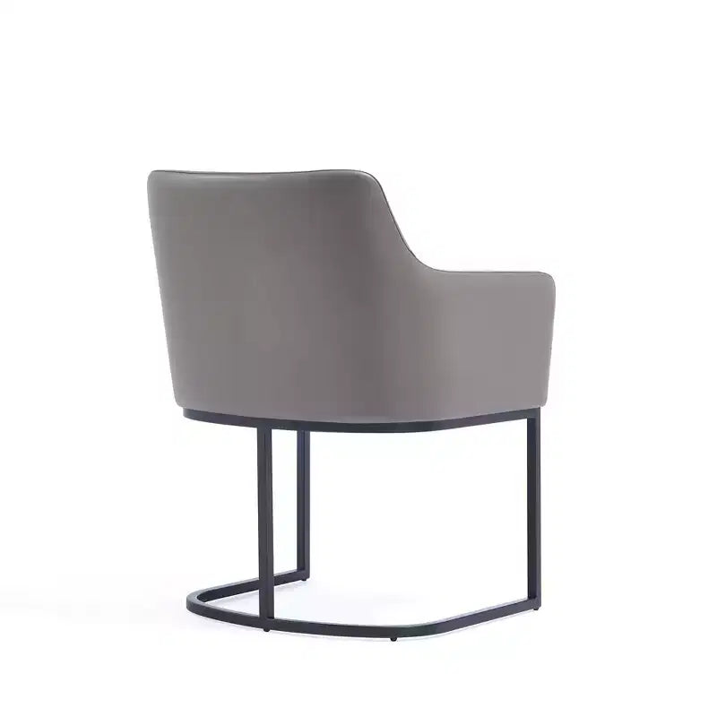 Fauteuil de salle à manger en similicuir crème / gris / gris clair, style moderne, lot de 2