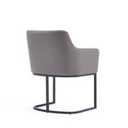 Fauteuil de salle à manger en similicuir crème / gris / gris clair, style moderne, lot de 2