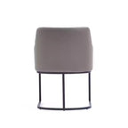 Fauteuil de salle à manger en similicuir crème / gris / gris clair, style moderne, lot de 2