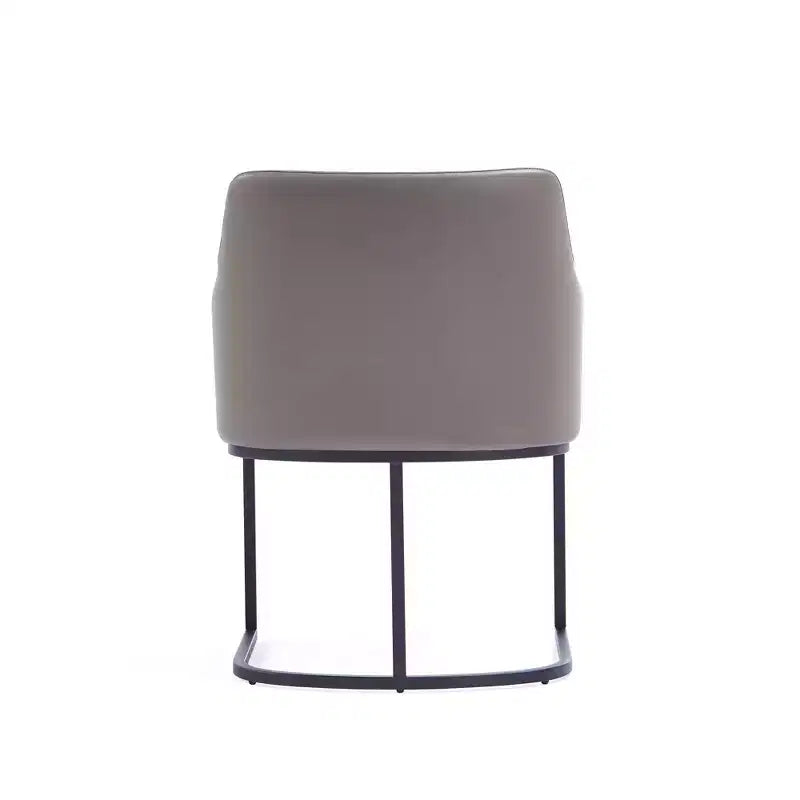 Fauteuil de salle à manger en similicuir crème / gris / gris clair, style moderne, lot de 2