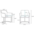 Fauteuil de salle à manger en similicuir crème / gris / gris clair, style moderne, lot de 2