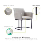 Fauteuil de salle à manger en similicuir crème / gris / gris clair, style moderne, lot de 2