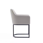 Fauteuil de salle à manger en similicuir crème / gris / gris clair, style moderne, lot de 2