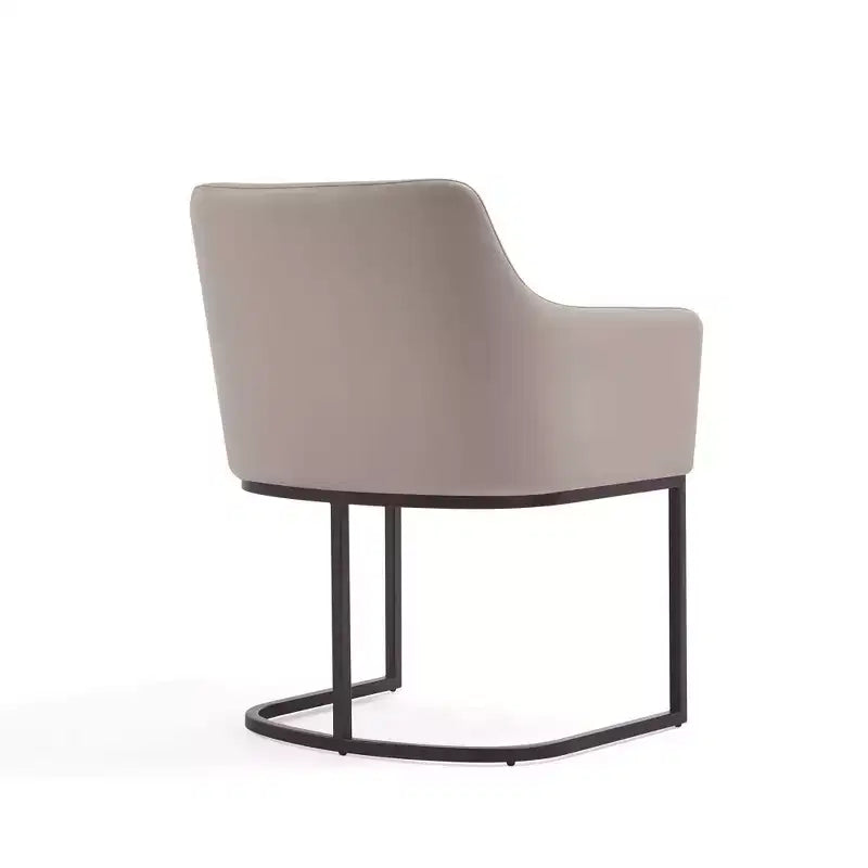Fauteuil de salle à manger en similicuir crème / gris / gris clair, style moderne, lot de 2