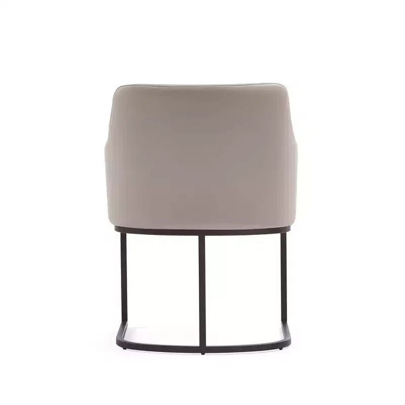 Fauteuil de salle à manger en similicuir crème / gris / gris clair, style moderne, lot de 2