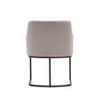 Fauteuil de salle à manger en similicuir crème / gris / gris clair, style moderne, lot de 2