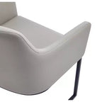 Fauteuil de salle à manger en similicuir crème / gris / gris clair, style moderne, lot de 2