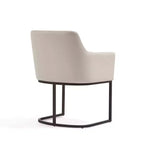 Fauteuil de salle à manger en similicuir crème / gris / gris clair, style moderne, lot de 2