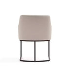 Fauteuil de salle à manger en similicuir crème / gris / gris clair, style moderne, lot de 2