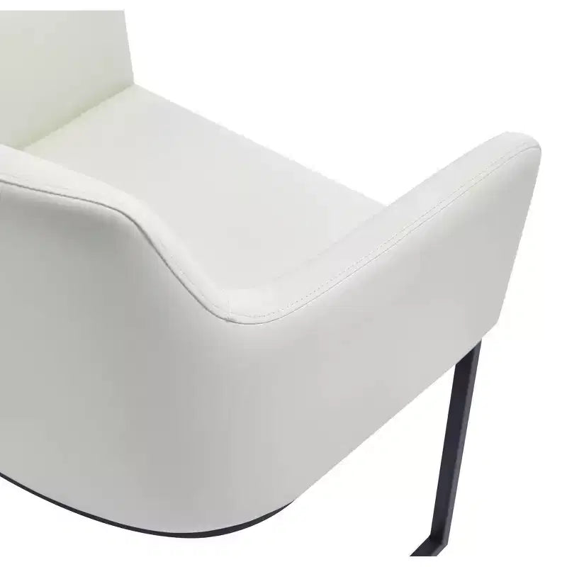 Fauteuil de salle à manger en similicuir crème / gris / gris clair, style moderne, lot de 2