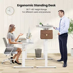 Bureau électrique réglable en hauteur marron / naturel / blanc, monoposte, 140 x 60 cm