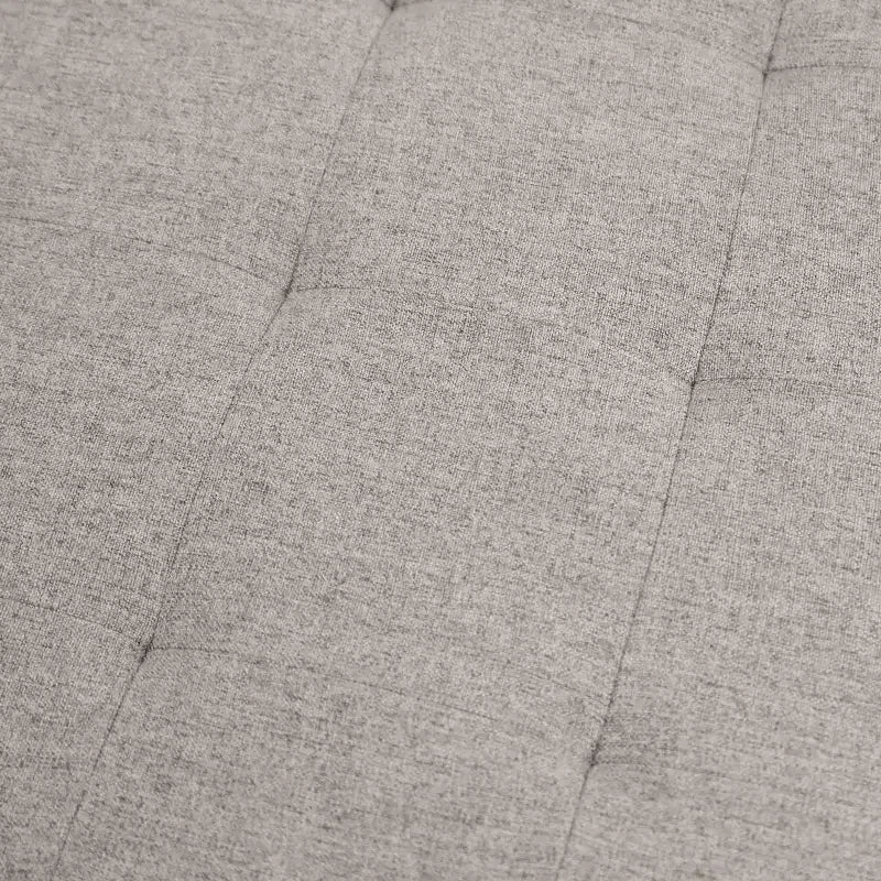 Pouf rond touffeté beige/gris, une place