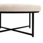 Pouf rond touffeté beige/gris, une place